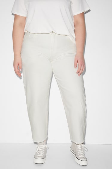 Femmes - CLOCKHOUSE - jean coupe droite - high waist - blanc crème