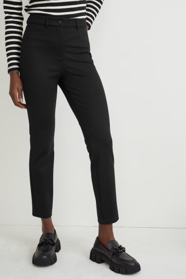 Dona - Pantalons de tela - high waist - regular fit - negre
