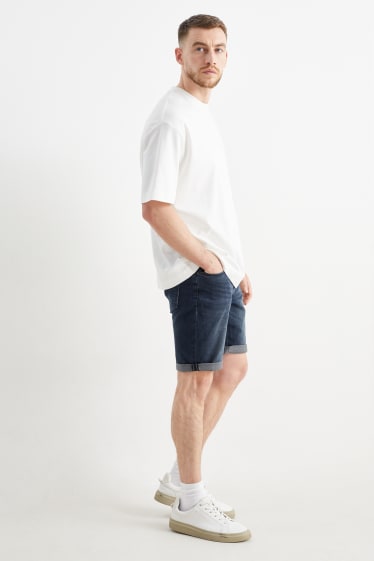 Pánské - Džínové šortky - jog denim - LYCRA® - džíny - tmavomodré
