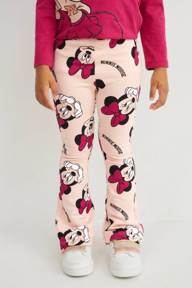 Kinderen: meisjes - Set van 2 - Minnie Mouse - flared hermolegging - roze