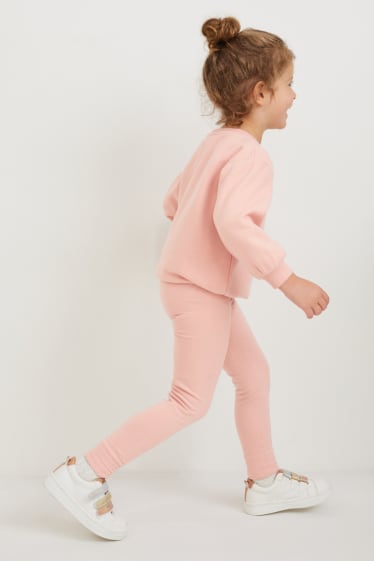 Kinderen: meisjes - Set van 2 - thermolegging - roze