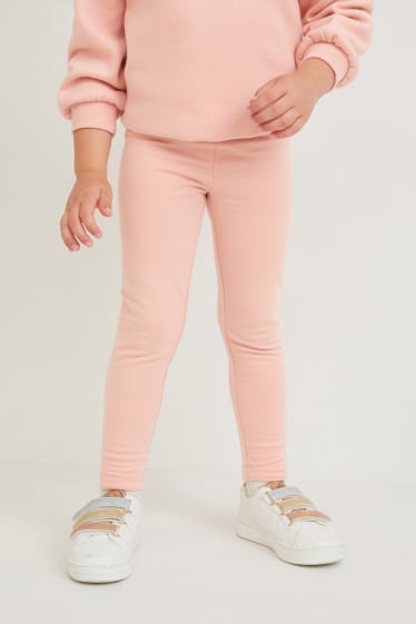 Kinderen: meisjes - Set van 2 - thermolegging - roze