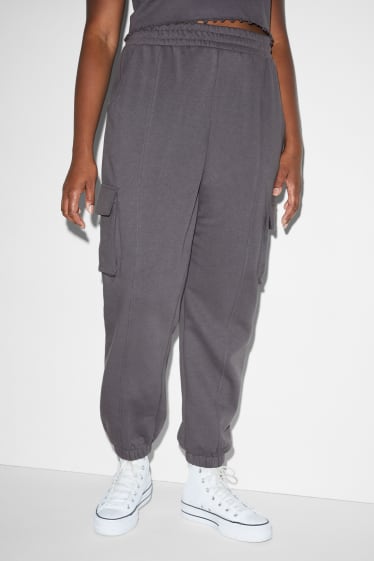 Femmes - CLOCKHOUSE - pantalon de jogging cargo - gris foncé