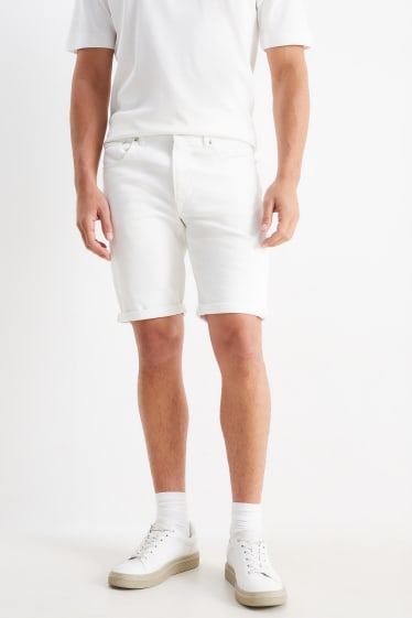 Uomo - Shorts di jeans - bianco