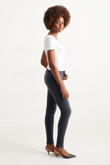 Donna - Skinny jeans - vita media - modellanti - LYCRA® - jeans grigio scuro