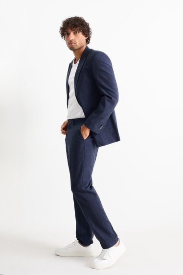 Hommes - Pantalon de costume - regular fit - Flex - bleu foncé