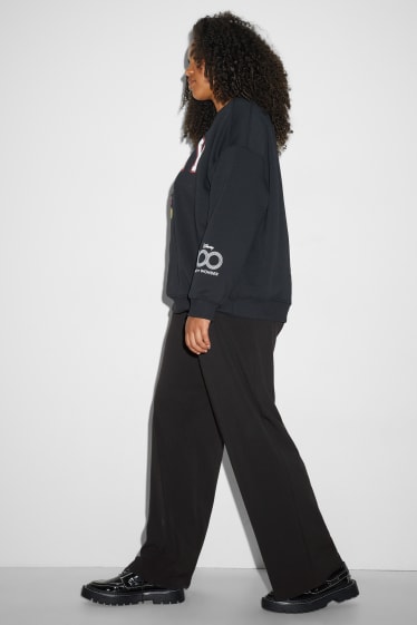 Femmes - CLOCKHOUSE - pantalon en toile - mid waist - straight fit - noir