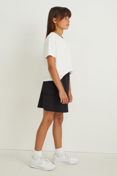 Nena - Faldilla de xandall cargo - negre