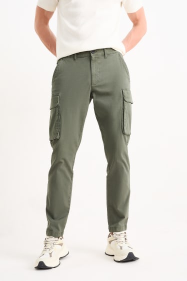 Men - Cargo trousers - regular fit - green