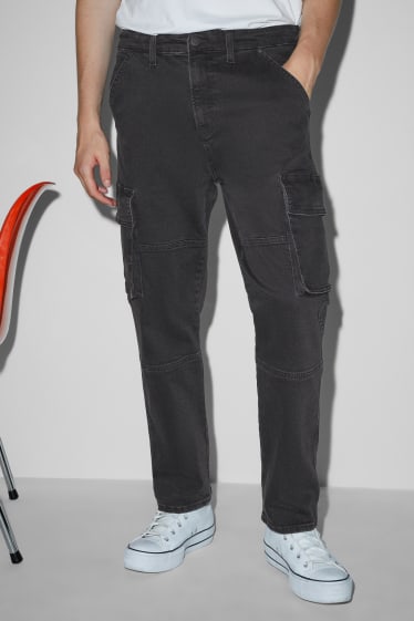 Herren - Cargo Jeans - Regular Fit - dunkeljeansgrau