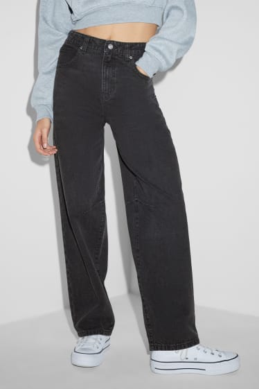 Mujer - Relaxed jeans - mid waist - vaqueros - gris oscuro