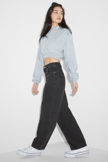 Mujer - Relaxed jeans - mid waist - vaqueros - gris oscuro