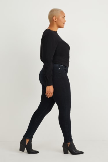 Kobiety - Skinny jeans - średni stan - dżinsy modelujące - LYCRA® - dżins-ciemnoniebieski