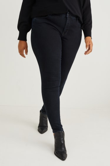 Kobiety - Skinny jeans - średni stan - dżinsy modelujące - LYCRA® - dżins-ciemnoniebieski