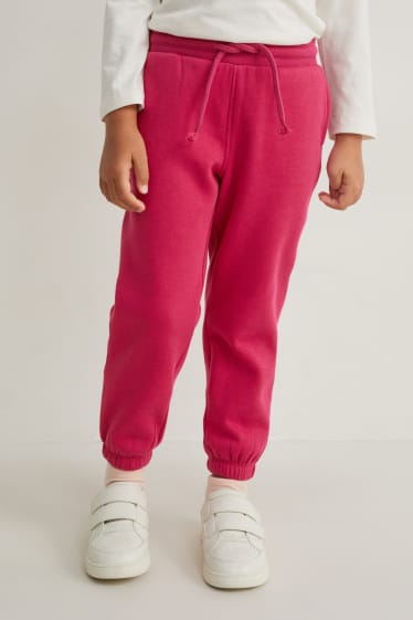 Kinderen: meisjes - Set van 2 - joggingbroek - blauw / fuchsiarood