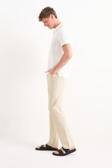 Hommes - Pantalon - regular fit - blanc crème