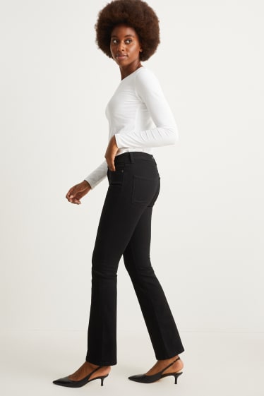 Damen - Bootcut Jeans - Mid Waist - LYCRA® - schwarz