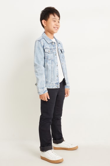 Dětské - Straight jeans - termo džíny - tmavošedá