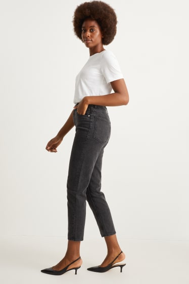 Femmes - Mom jean - high waist - LYCRA® - jean gris