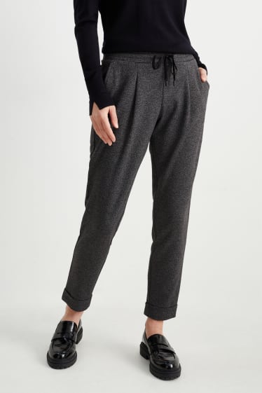Damen - Jersey-Hose - Tapered Fit - dunkelgrau