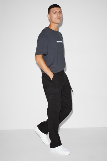 Uomo - Pantaloni cargo - relaxed fit - nero