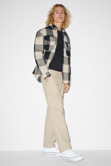 Men - Cargo trousers - relaxed fit - beige