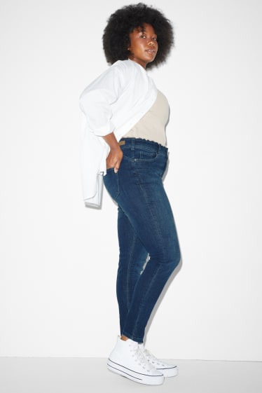 Damen - CLOCKHOUSE - Skinny Jeans - Mid Waist - Push-up-Effekt - jeansblau