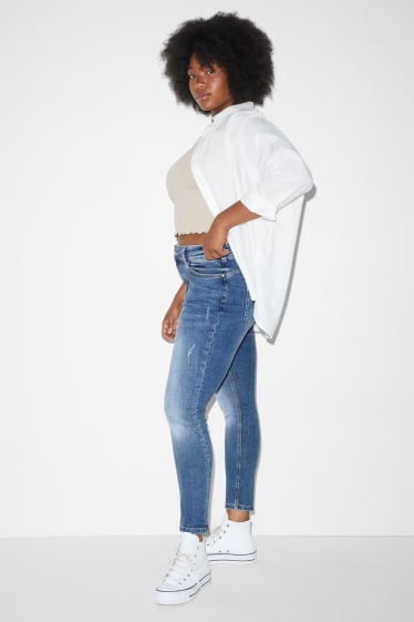Damen - CLOCKHOUSE - Skinny Jeans - Mid Waist - Push-up-Effekt - jeansblau