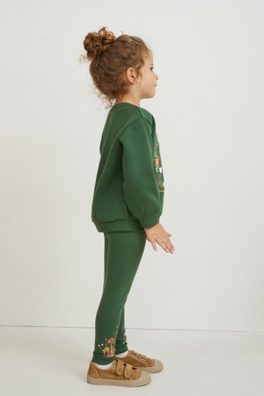 Kinderen: meisjes - Set van 2 - thermolegging - donkergroen