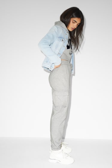 Damen - CLOCKHOUSE - Cargo-Jogginghose - hellgrau-melange