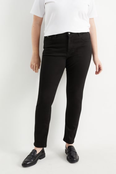 Donna - Slim jeans - vita media - jeans modellanti - LYCRA® - nero