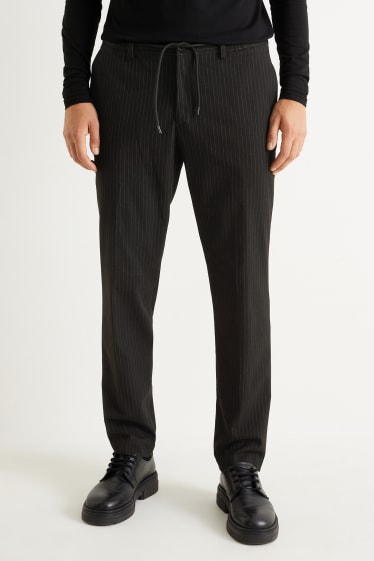 Uomo - Pantaloni - slim fit - gessato - nero