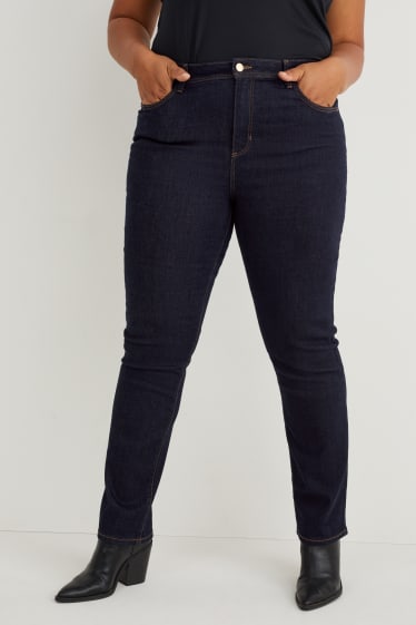 Donna - Straight jeans - vita alta - LYCRA® - jeans blu scuro