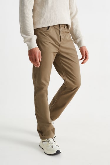 Pánské - Kalhoty - regular fit - světle hnědá