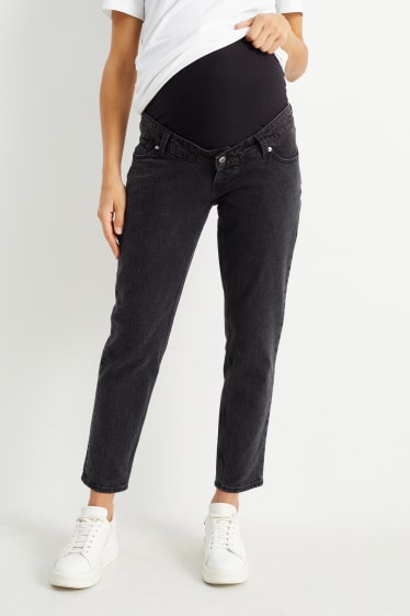 Kobiety - Dżinsy ciążowe - tapered jeans - LYCRA® - dżins-ciemnoszary
