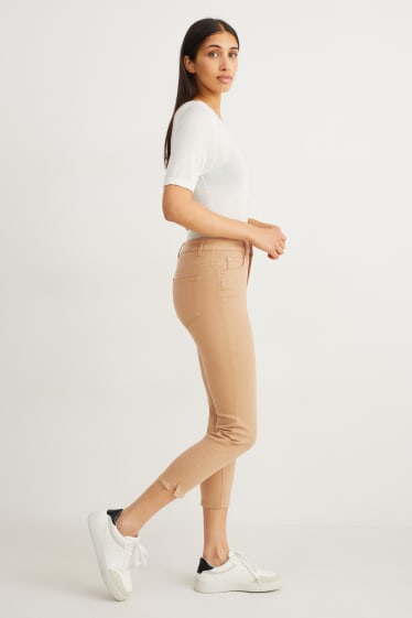 Damen - Hose - High Waist - Slim Fit - LYCRA® - hellbraun