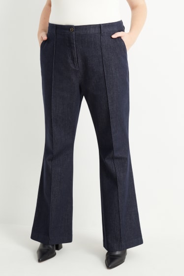 Dona - Flared jeans - high waist - texà blau fosc