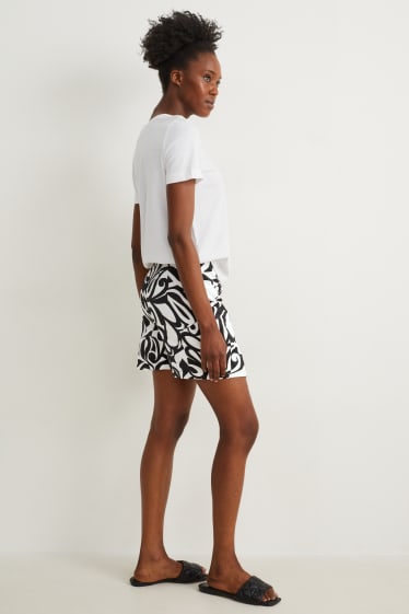 Damen - Skort - gemustert - schwarz / weiß