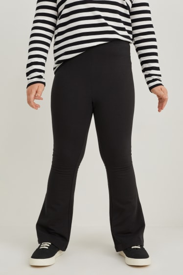 Kinder Mädchen - Extended Sizes - Multipack 2er - Flared Thermoleggings - schwarz