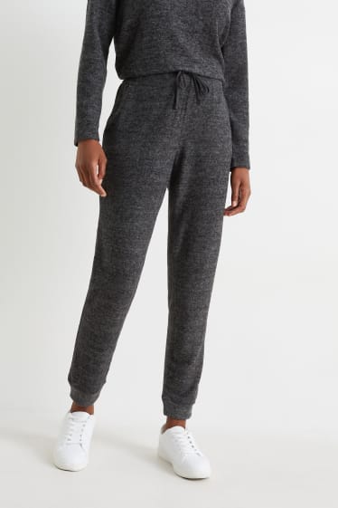 Femmes - Pantalon basique de maille - mélange gris foncé