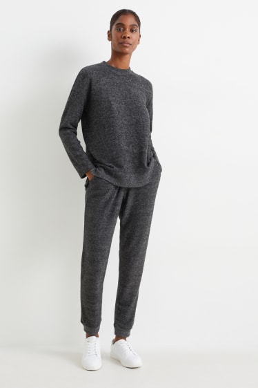 Femmes - Pantalon basique de maille - mélange gris foncé