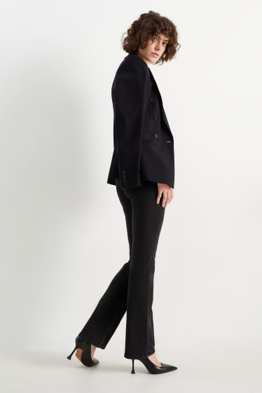 Women - Bootcut jeans - high waist - denim-dark gray