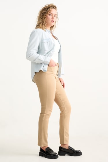 Damen - Slim Jeans - High Waist - LYCRA® - taupe