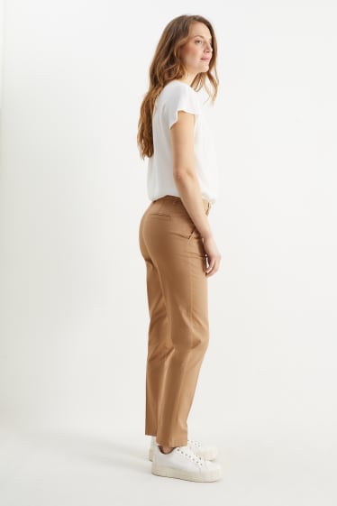 Damen - Chino - Mid Waist - Tapered Fit - hellbraun