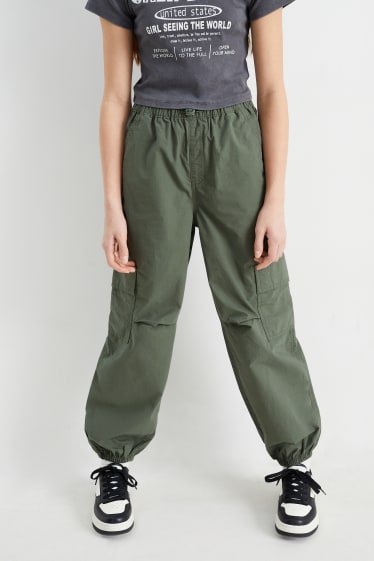 Children - Cargo trousers - green