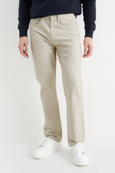 Pánské - Kalhoty - regular fit - se vzorem - světle béžová