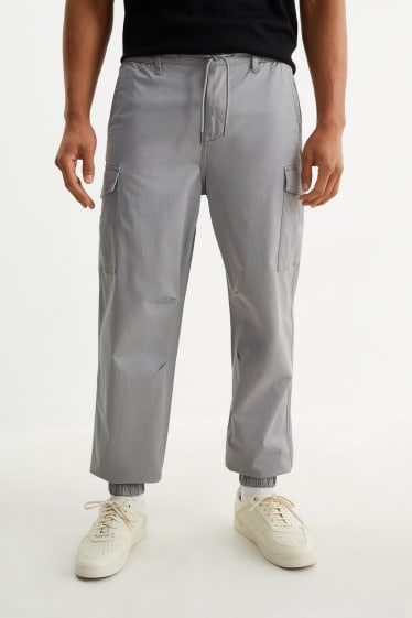 Pánské - Cargo kalhoty - regular fit - šedá