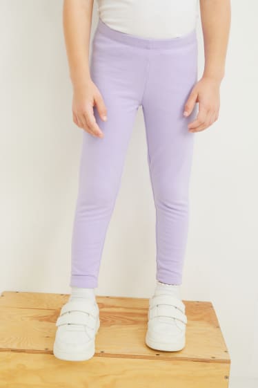 Kinderen: meisjes - Set van 2 - thermolegging - roze