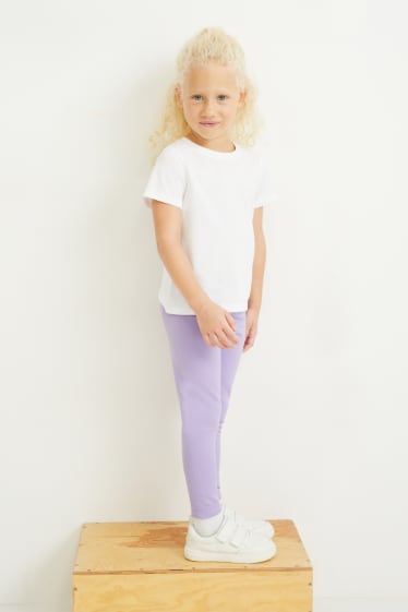 Kinderen: meisjes - Set van 2 - thermolegging - roze