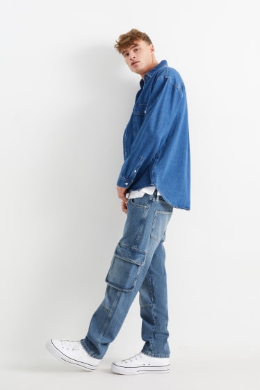Hommes - Jean cargo - regular fit - jean bleu